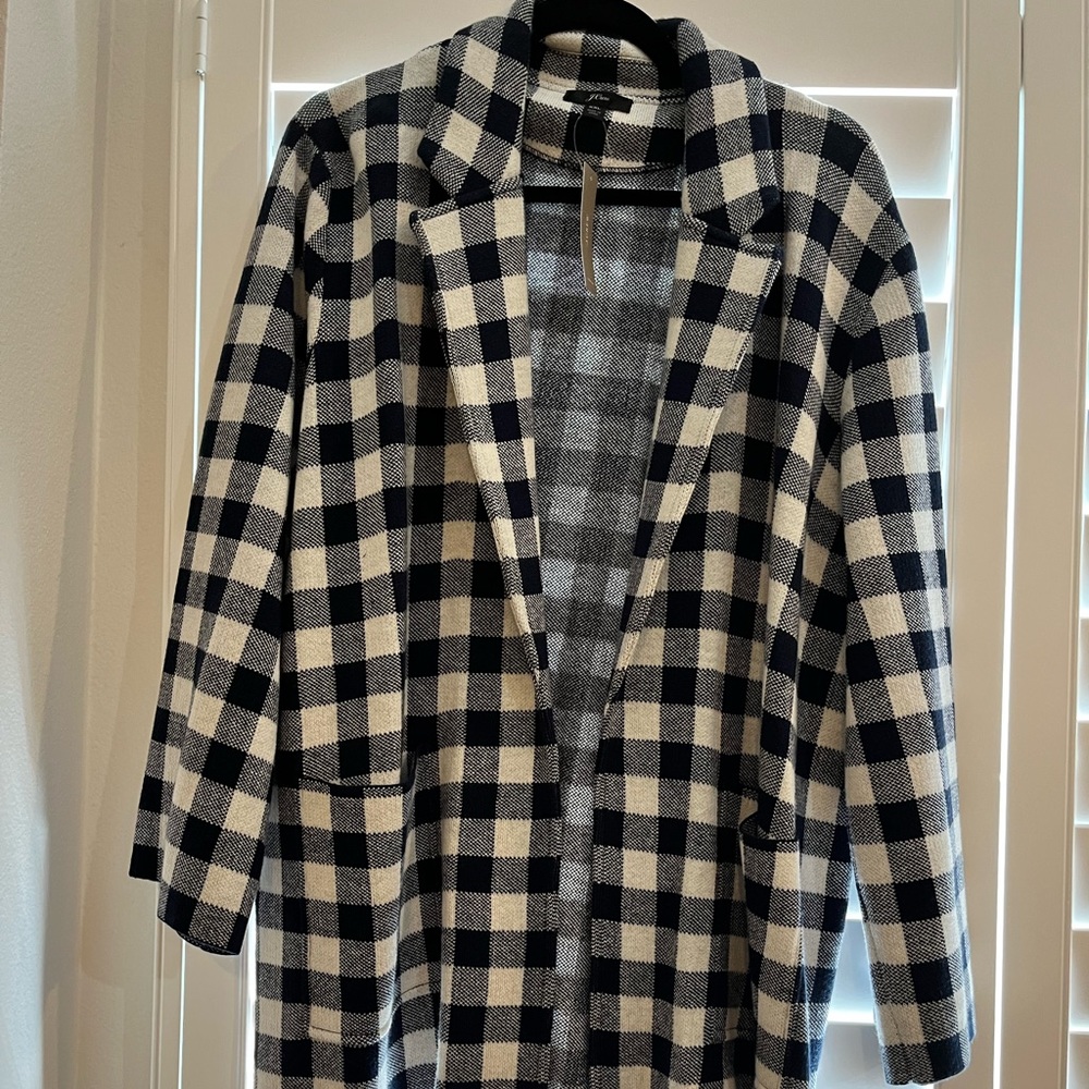 J.Crew Gingham Sweater Blazer